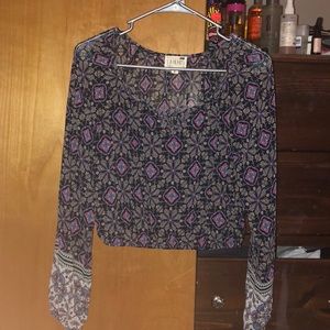 LA Hearts Patterned Floral Blouse NWOT